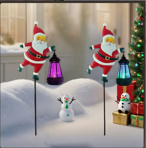 Transfronteriza solar Santa Claus lámpara de césped hierro forjado hueco diente al aire libre jardín decoración de escultura