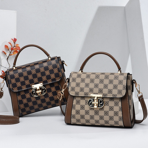 Manufacturer women's bag 2024 new Korean style trendy simple and elegant small square bag hand-held single shoulder diagonal women's bag one piece drop shipping