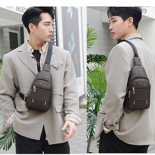 Foreign trade men's new multifunctional Oxford cloth chest bag crossbody small shoulder bag Korean style casual men's shoulder bag manufacturer wholesale