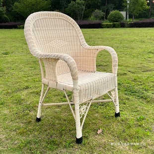Natural Plant Rattan Backrest Bamboo Chair for the Elderly Rattan Chair Old-Fashioned Single Home Balcony Living Room Leisure Real Rattan ^