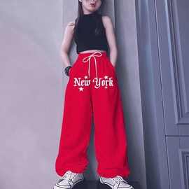 跨境男女童爵士舞服装街舞儿童嘻哈束脚练功服运动长裤舞蹈演潮流