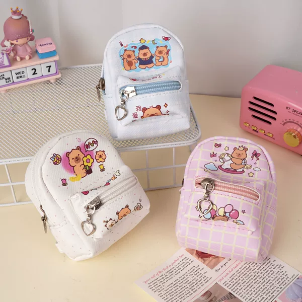 High-Appearance Value, Girly and Creative Leather Coin Purse, Portable Mini Key Bag for Students, Cartoon Cute Coin Bag