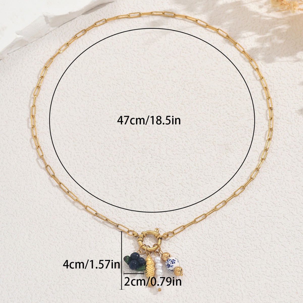 Geometric Pearl Pendant Necklace For Women Long Clavicle Chain_voghion.com
