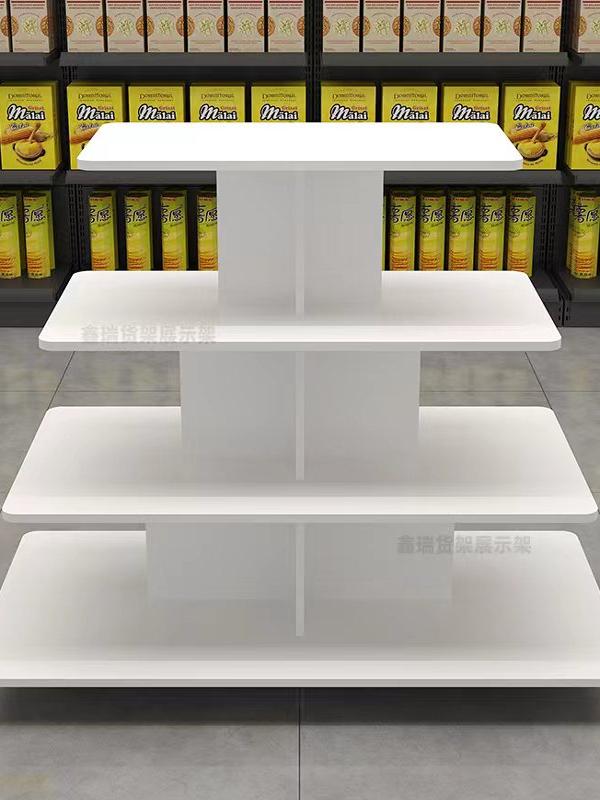 超市货架展示架饮料中岛展示柜文具货架流水台化妆品堆头酒水展架