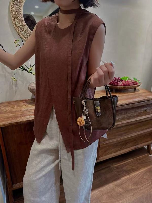 复古磨砂麂皮菜篮子包女士手提托特包感小众韩系潮流上班通勤包|undefined