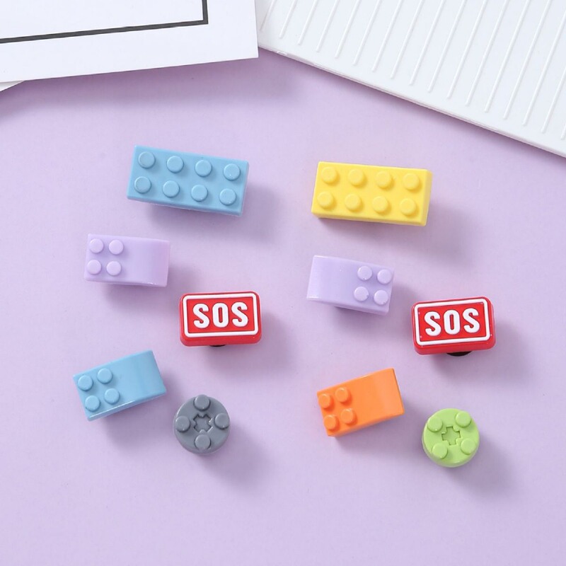 2024 New Lego Building Block Series DIY Removable Hole Shoes Cartoon Shoes Flower Slippers Accessories Ins Style Shoe Buckles