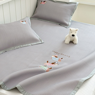 Summer Cool Ice Bean Mat Three-Piece Set for Kidsren's Student Dormitory Air-Conditioned Mat Single Soft Mat Ice Silk Mat Straw Mat