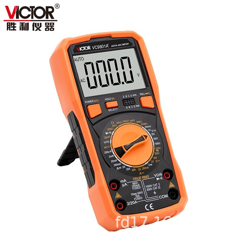 胜利VC9801A+电工表背光火线判断防烧高精度电容表万用表