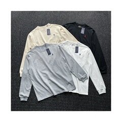 万能搭常青单品#25四色齐发R家基础款马刺绣纯色百搭长袖打底T恤