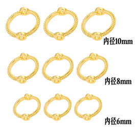 新款螺旋式闭口圈diy珠子包珠圈6-8-10mm金色银色隔珠合金饰品