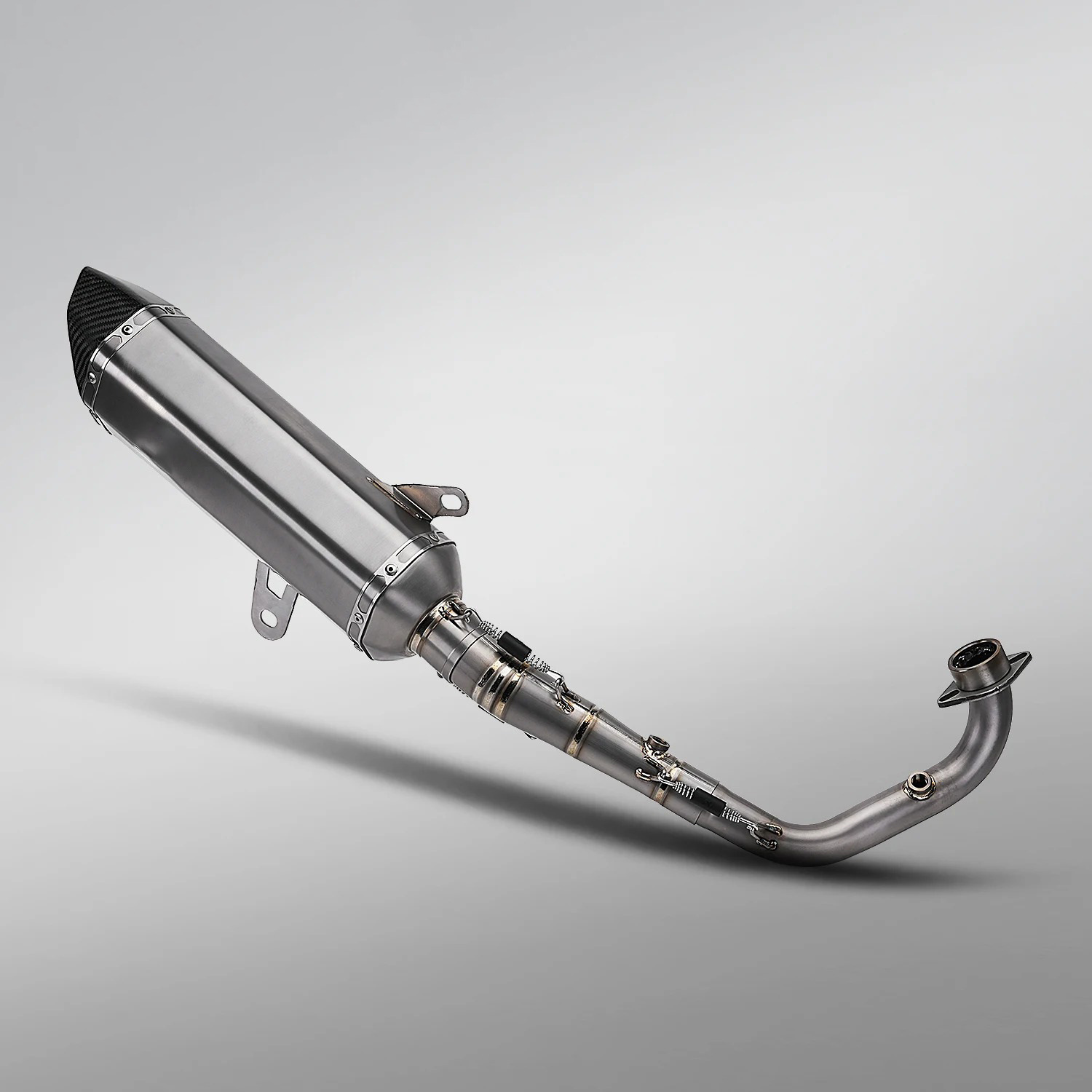 Zontes 368G/E Modified Exhaust Pipe Front Section and Tailpipe, Zontes 400g Dedicated Exhaust, Non-Destructive Installation