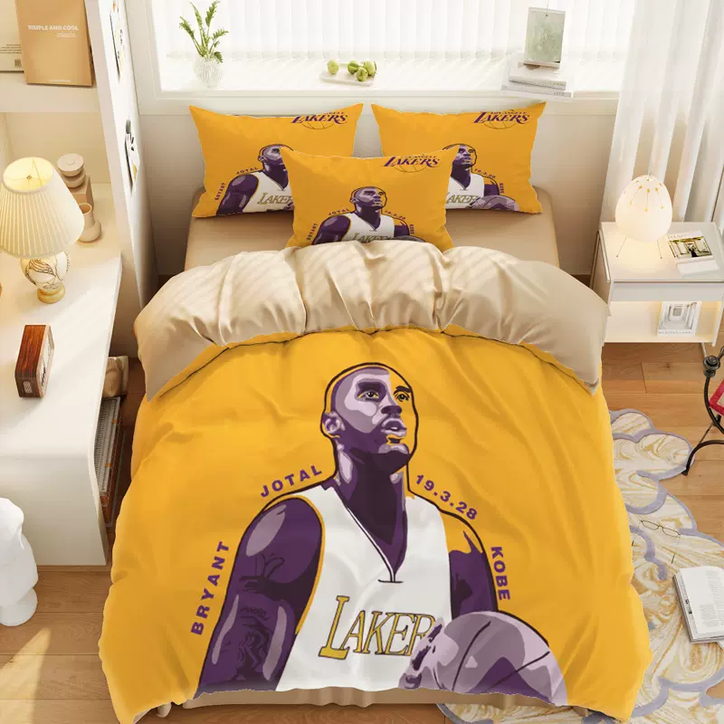 湖人篮球队同款被套四件套学生宿舍床单三件套1.2米亲肤床上用品