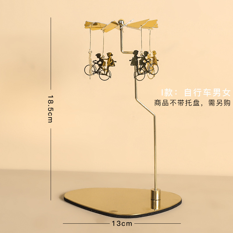 ヨーロッパのクリエイティブな鉄の回転風車回転ランタン装飾品回転夢のようなディナー小道具ロマンチックなガールハートギフト|undefined
