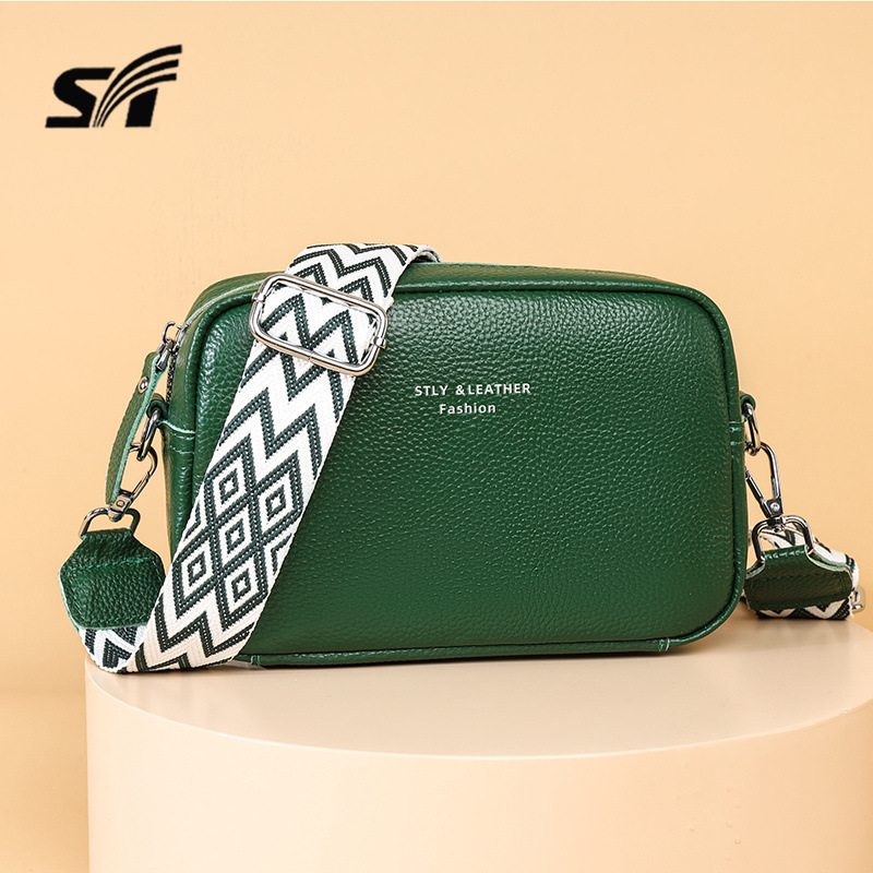 New style messenger bag for women, versatile fashion, hot selling shoulder bag, genuine leather ladies bag, wide shoulder strap, mobile phone bag _voghion.com