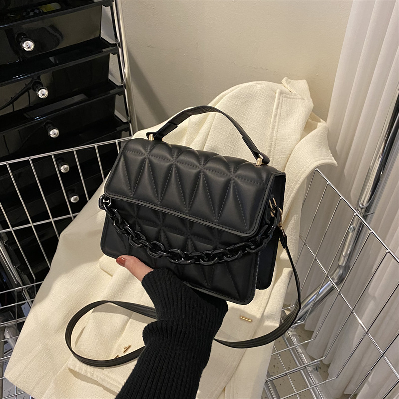 Simple Design Retro Small Square Handbag for Women 2026 Spring/Summer New Chain Bag Single Shoulder Crossbody Bag Quilted Bag