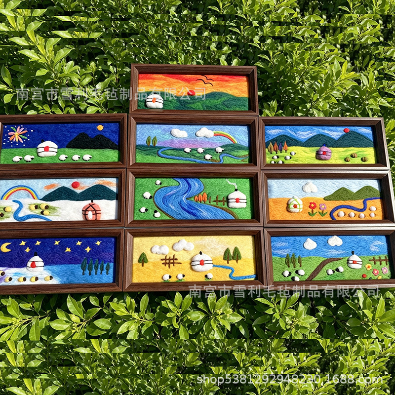 Wool Felt Picture Frame Decoration, Creative Display Souvenir, Decorative Painting, Gift Frame Painting Wool Felt Picture Frame Decoration, Creative Display Souvenir, Decorative Painting, Gift Frame Painting