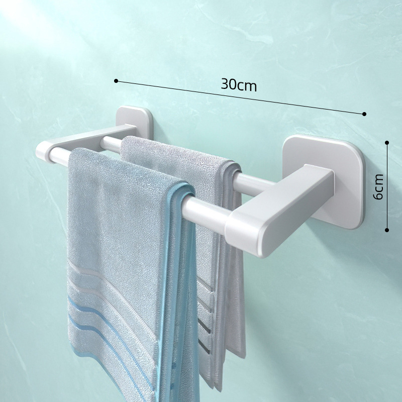 Toallero ponche libre baño doble barra colgante de pared Barra de Toalla baño sola barra de almacenamiento de rack inodoro estante de inodoro