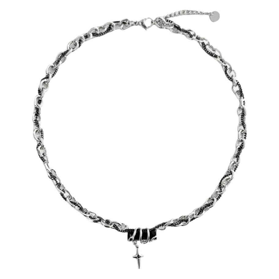 Collier spirituel en acier titane Starlight pour homme, tendance, cool, haut de gamme, style hip-hop, année du serpent_voghion.com