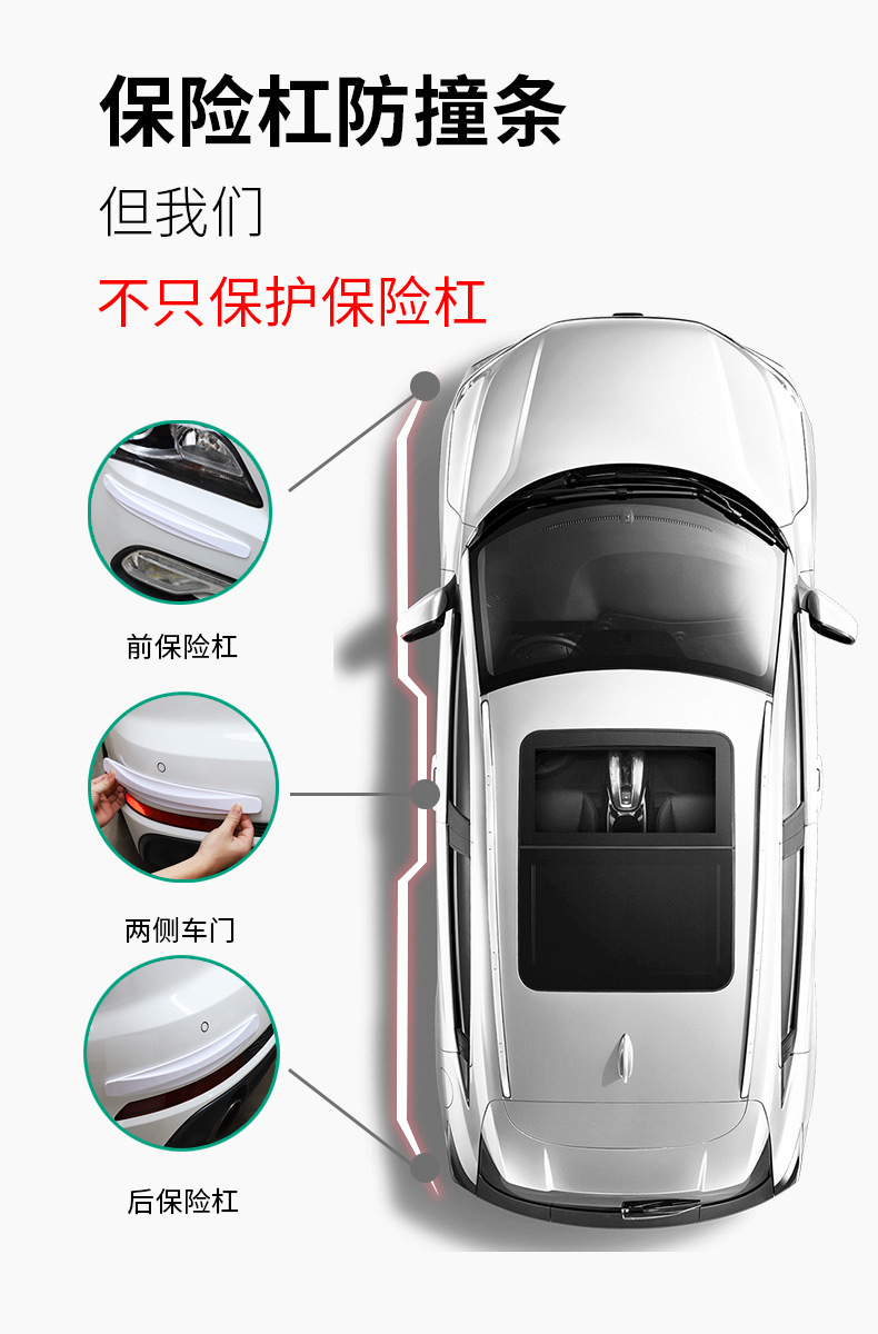 Car Front and Rear Bumper Anti-Collision Strips Carbon Fiber Pattern Protective Strips Anti-Scratch Strips Body Scratch Decorative Protection Stickers