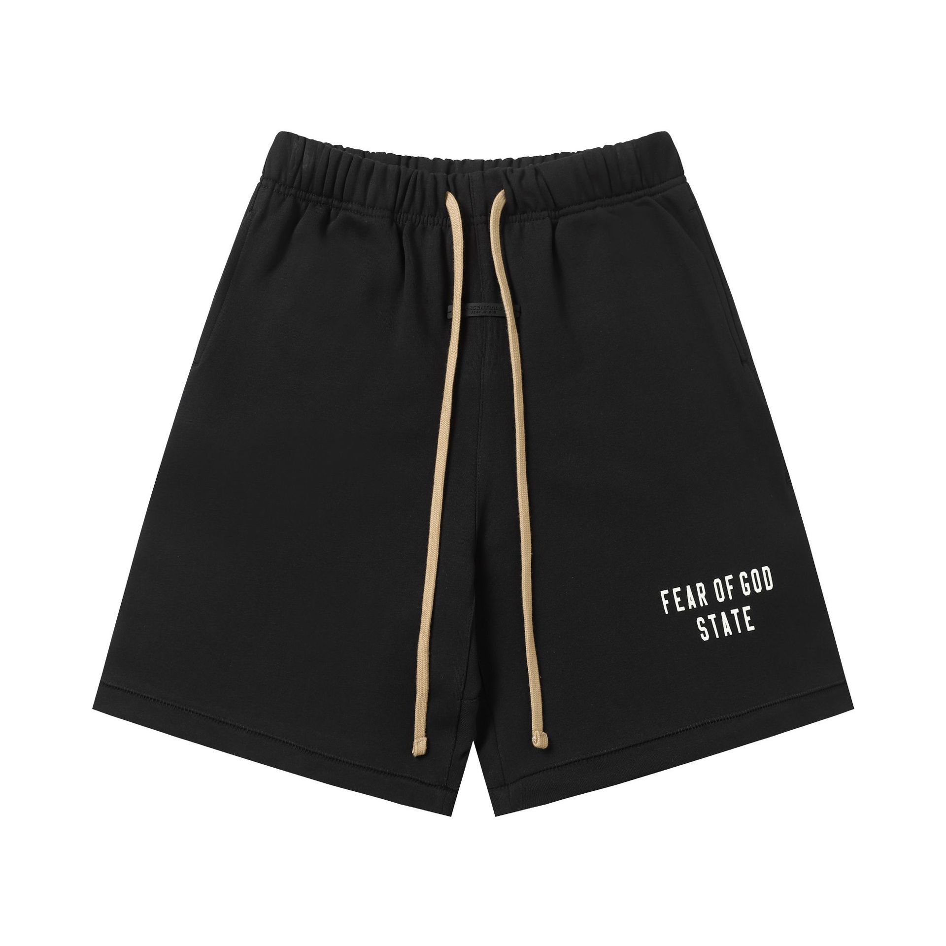 Una pieza de la marca de moda FOG de doble línea ESSENTIALS letra con lema impreso camiseta de manga corta para hombres y mujeres media manga en la calle