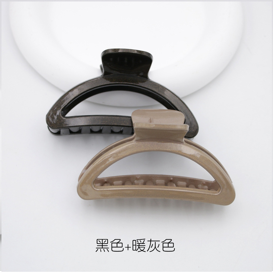 Clip de garra medio tiburón clip semicírculo arco medio grande simple horquilla hembra espalda Cabeza horquilla de alta gama clip joyería
