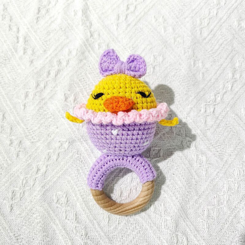 Cross-border Crochet Baby Duck Rattle Animal Baby Doll Baby Soothing Toy Bite Crochet Toy Cross-border Crochet Baby Duck Rattle Animal Baby Doll Baby Soothing Toy Bite Crochet Toy
