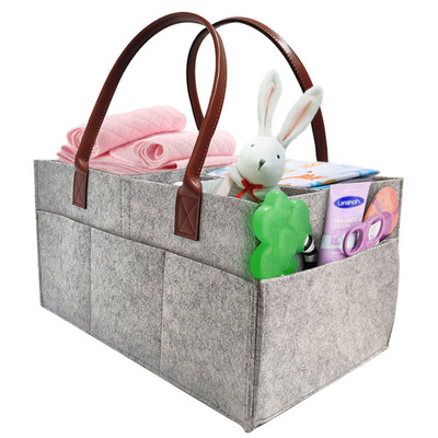 Manufactor supply Amazon Mummy Bag baby Supplies portable felt Storage bag High-capacity Diapers Storage bag