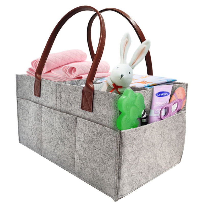 Manufactor supply Amazon Mummy Bag baby Supplies portable felt Storage bag High-capacity Diapers Storage bag