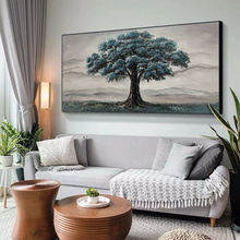 纯手绘油画客厅装饰画沙发背景墙现代简约抽象挂画卧室壁画发财树