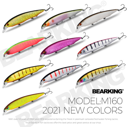 Bear King BearkingM160 Floating Minnow Bait 16cm30g Long Diving Diving 0.8m-1.2m Cross-border Wholesale