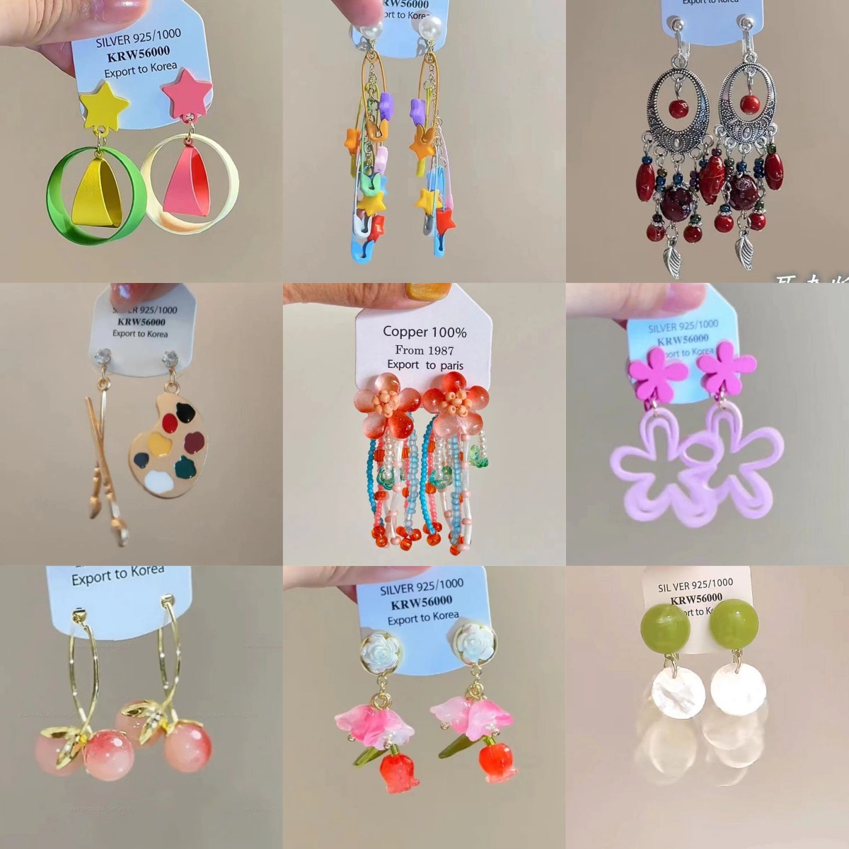 2025 New Women's Long Easiest for Match Earrings g Fresh and Sweet Summer Dopamine Earrings Korean Style