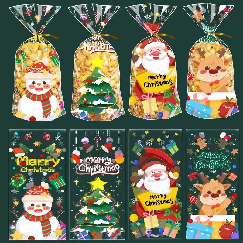 クリスマスキャンディバッグクリエイティブギフトバッグ子供のホリデーパーティーoppタイバッグアマゾン包装卸売|undefined