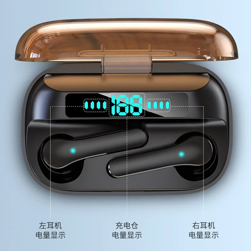 Auriculares Bluetooth inalámbricos reales dual en la oreja universal de alta calidad de sonido deportes reducción de ruido auriculares Bluetooth transfronterizos al por mayor []