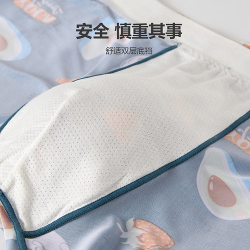 Men's Ice Silk Straight Leg Pajamas Summer Breathable Men's Four-Piece Underwear Cartoon Print Underwear Wholesale