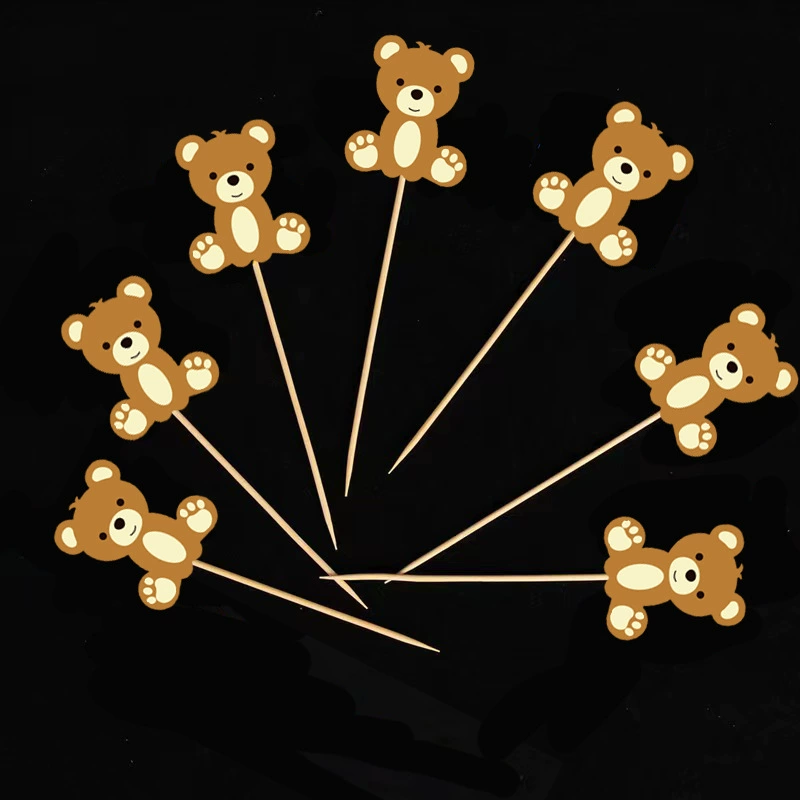 Amazon трансграничный новый медвежонок зубочистка торт плагин животных тема карнавал вечеринки десерт вставка