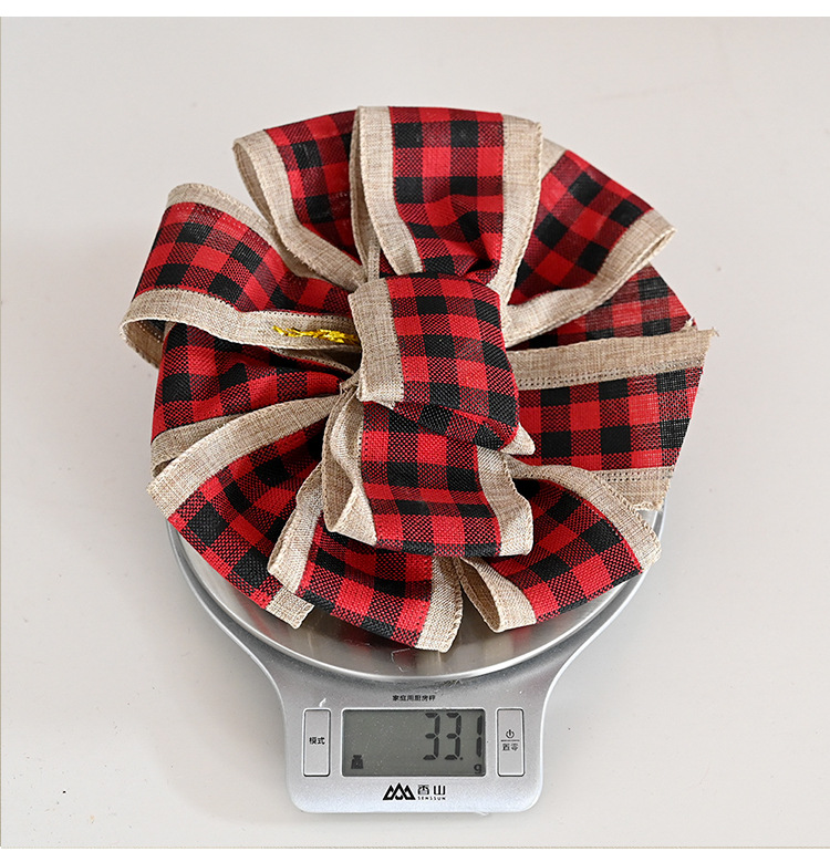 Wholesale  Lattice Three-color Ribbon Bow Christmas Decoration Nihaojewelry display picture 2