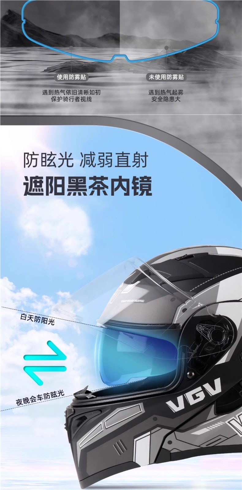 2026 New VGV3C Certified Motorcycle Open-Face Helmet, Summer All-Season Universal Motorbike Safety Helmet for Men and Women