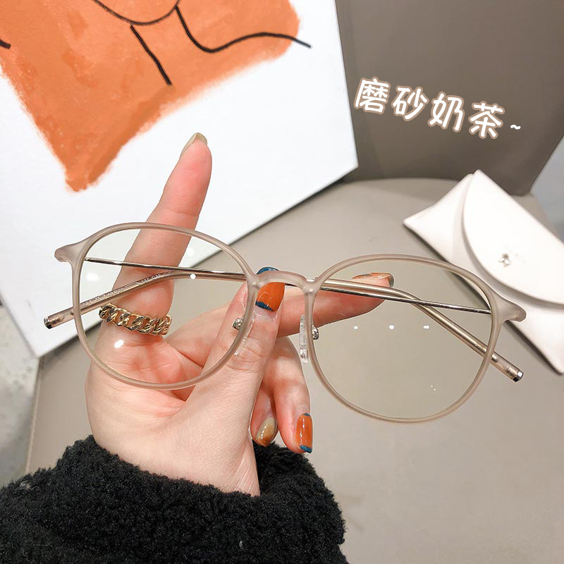 安科超輕橢圓框近視眼鏡女可配度數透明素顏眼鏡框架女韓版潮7182