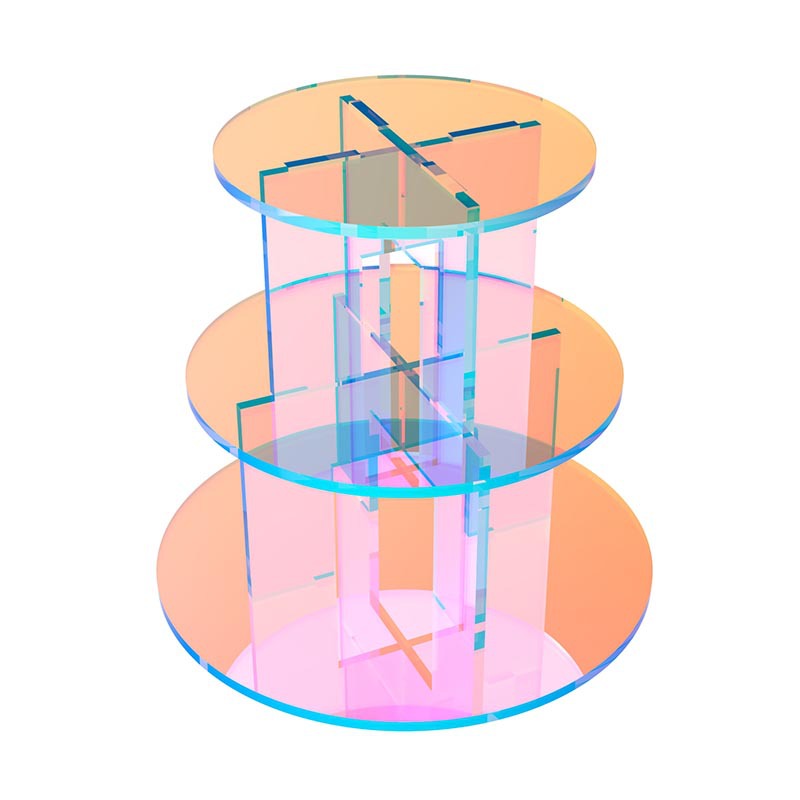 批发环保亚克力面包蛋糕架 圆形多层食品陈列架 防尘展示架可拆装