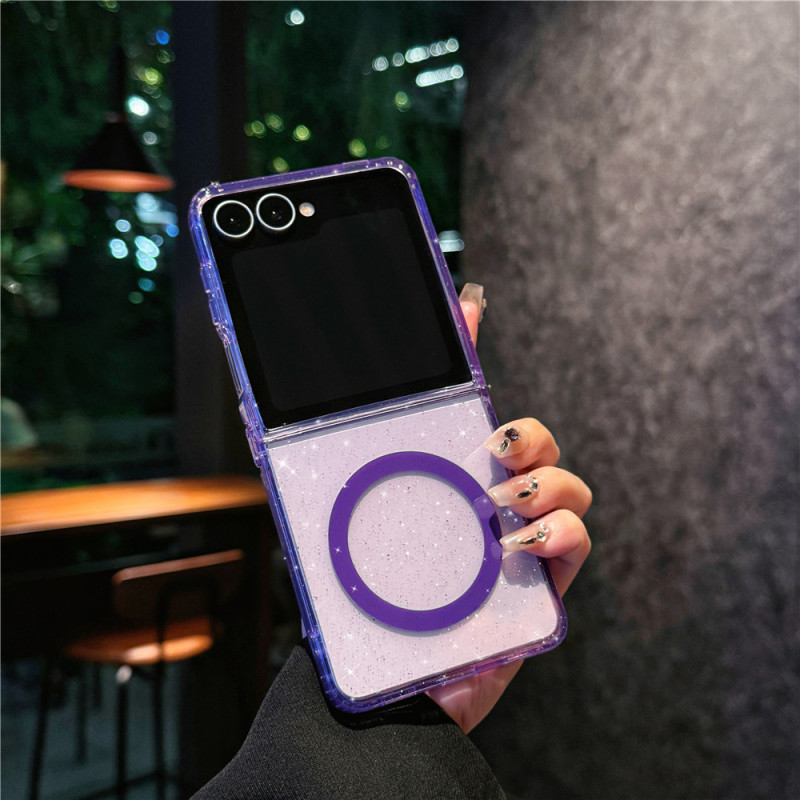 适用三星zflip7磁吸手机壳Zflip 7代折叠屏镭射渐变zflip6翻盖套|undefined