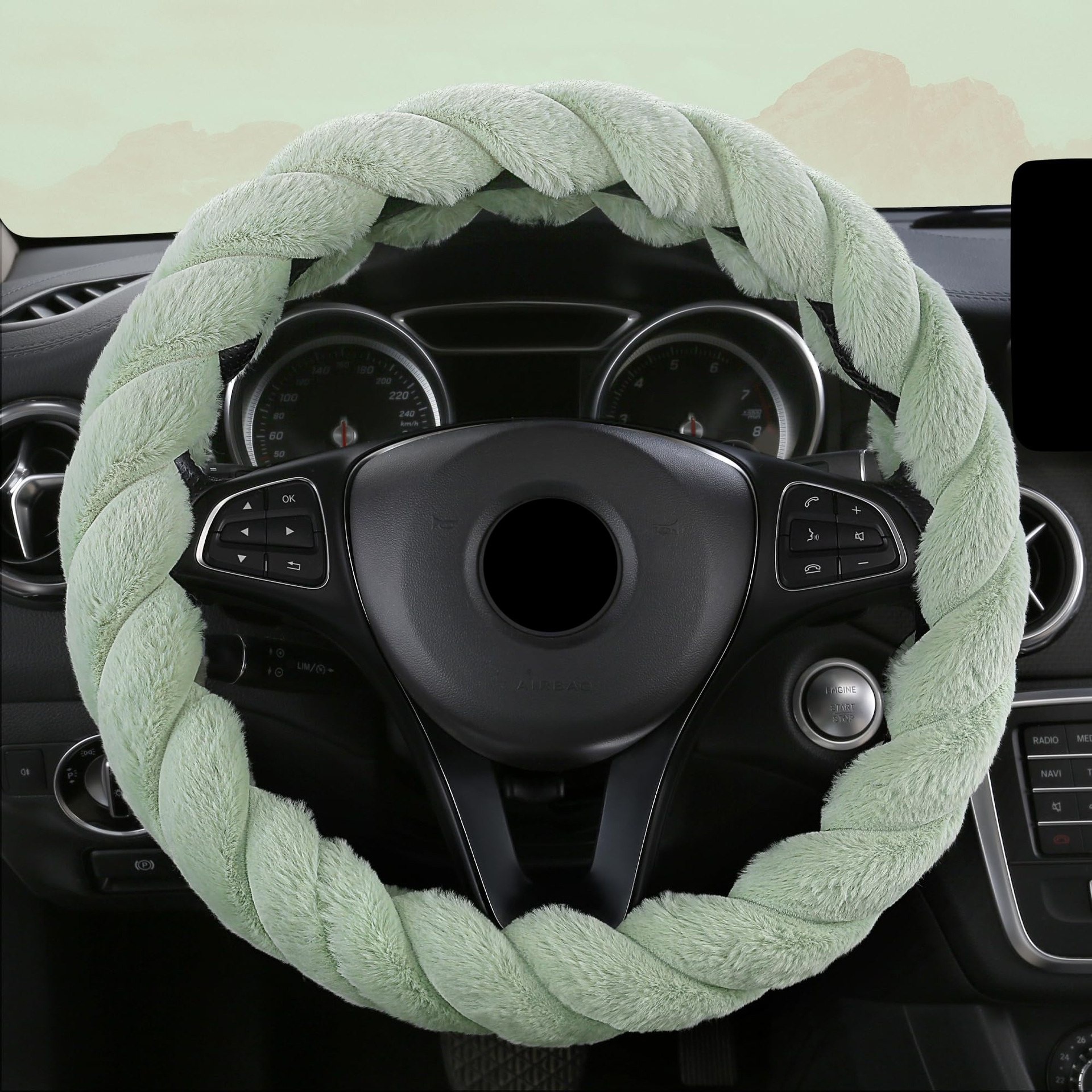 Cross-Border New Waltz Plush Car Steering Wheel Cover Anti-Slip Four-Season Universal Handlebar Cover for Men and Women Amazon