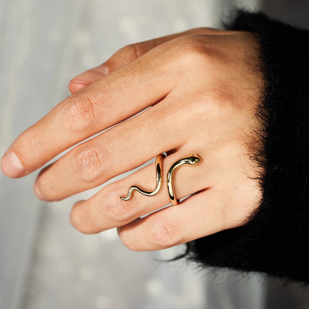 Plating Design 925 Sterling Silver Snake Open Rings