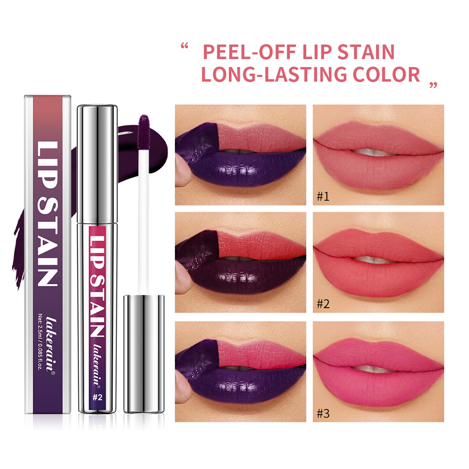 Transfronterizo lacerain tubo de plata rasgar lápiz labial mate es fácil de colorear, impermeable, no es fácil de descolorar lápiz labial rasgar lápiz labial