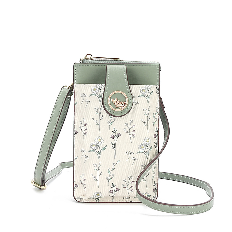 Cartera personalizada de cuero PU del sudeste asiático para mujer, bolso de tarjeta de sentido premium, monedero para mujer, bolso de mensajero de un solo hombro para teléfono móvil