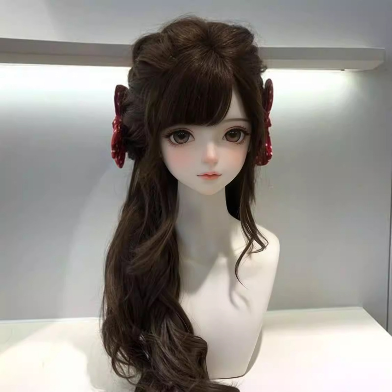 Millennium Trendy Wavy Brown Wig with Full Head Cap for Daily Wear