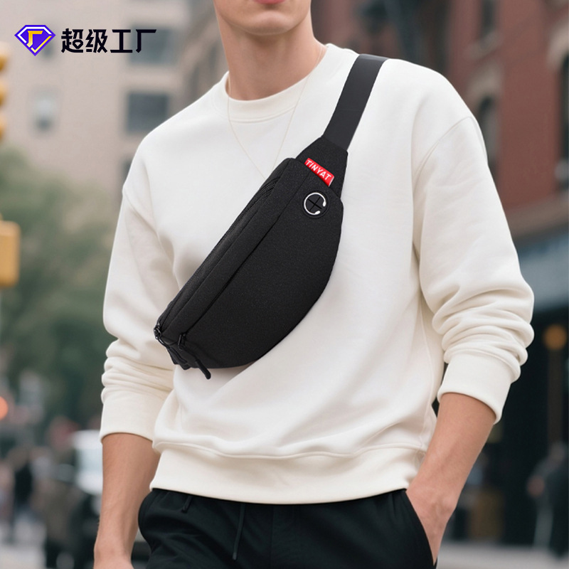 Waist Bag Wholesale Men's Outdoor Sports Bag Mobile Phone Waist Bag Custom Nylon Waterproof Shoulder Crossbody Bag Men's Chest Bag