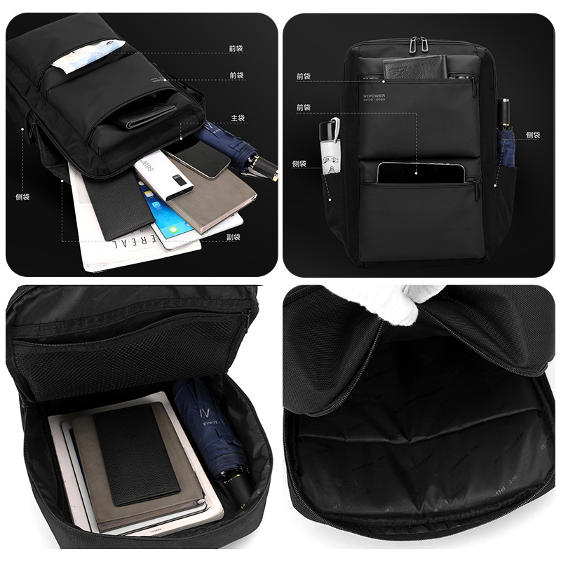WEPOWER nueva mochila de negocios, mochila de gran capacidad de viaje de ocio, bolsa de computadora de viaje multifuncional