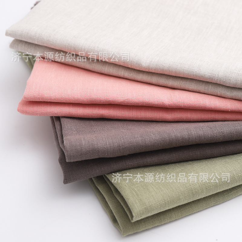 法国进口100%纯亚麻面料素色设计师服装面料手工diy现货批发