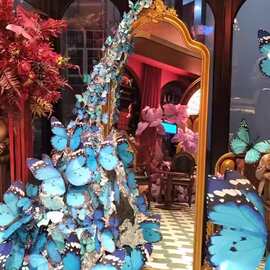 蝴蝶立体装饰商场装扮春季美陈dp点摆件创意吊饰橱窗蝴蝶道具