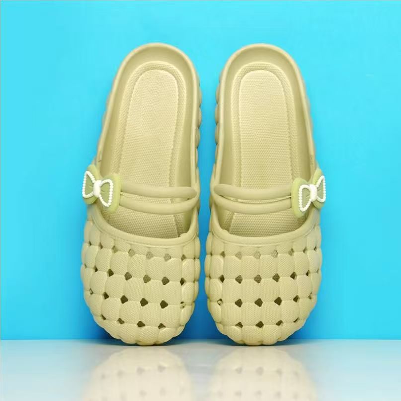 Sandalias de Mujer Estilo Coreano 2023, Verano, Punta Cerrada, Huecas, Planas, Tipo Enfermera, Cómodas y Ligeras
